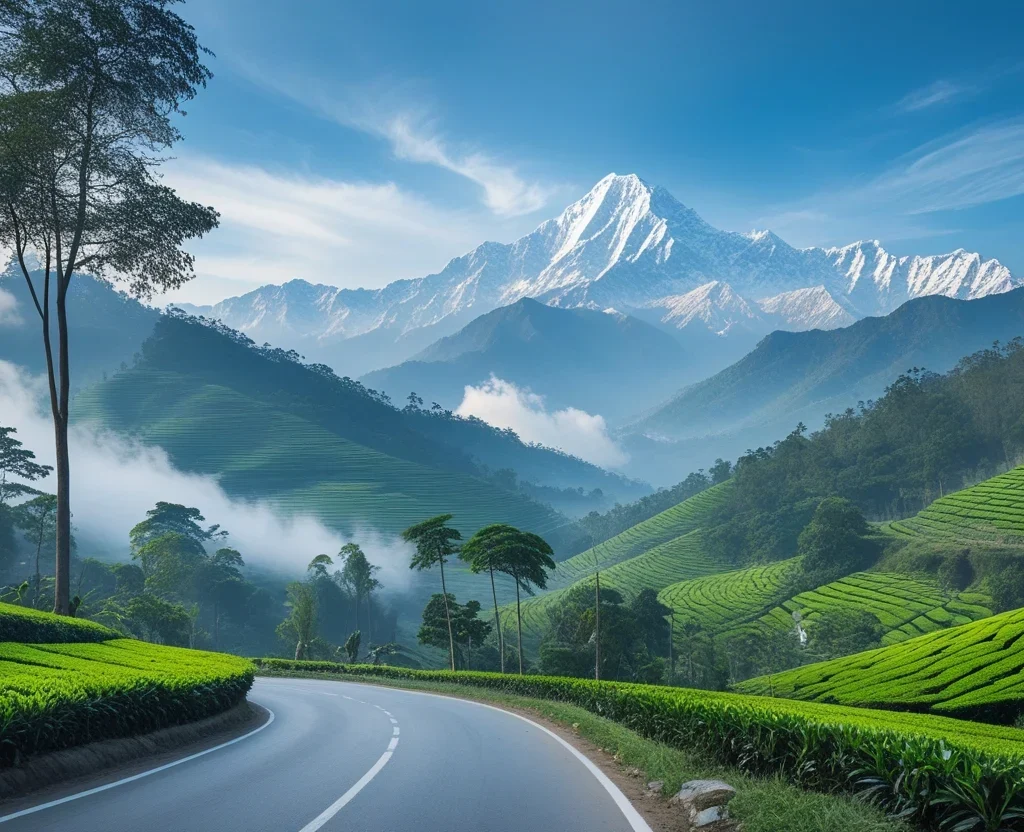 Bengal to Himalayas Journey: A Comprehensive Travel Guide 3 Tea-gardens-and-panoramic-views-of-Mount-Kanchenjunga