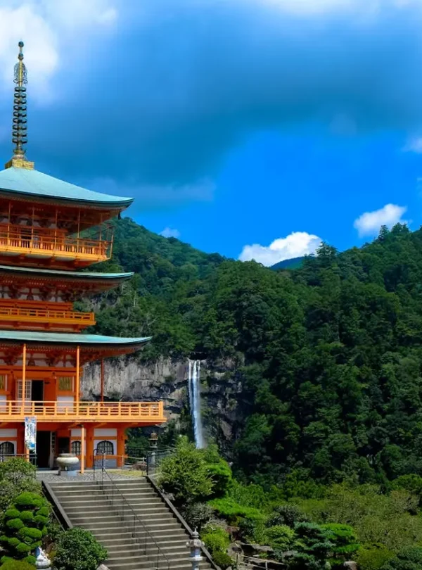 Nachikatsuura-Japan-Orange-Palace-Near-Trees